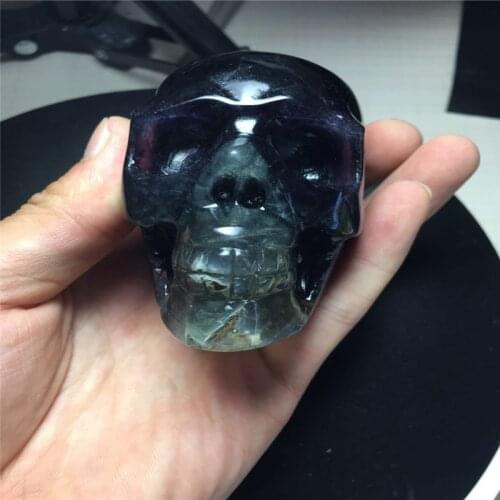 About 6-8 cm of natural fluorite sculpted skull, fluorite crystal skull for home decoration