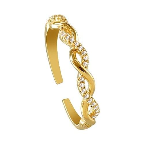 Simple Woven Twist Opening Ring Womens Fashion Statement Exaggerated Index Finger Inspur Ring Wholesale Rings For Women