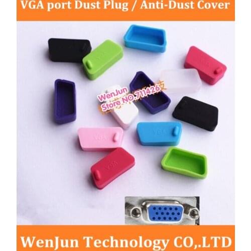 Multiple colors VGA dust plug /dust cover high quality Soft silica gel VGA port anti-dust plug HDB15 for female end