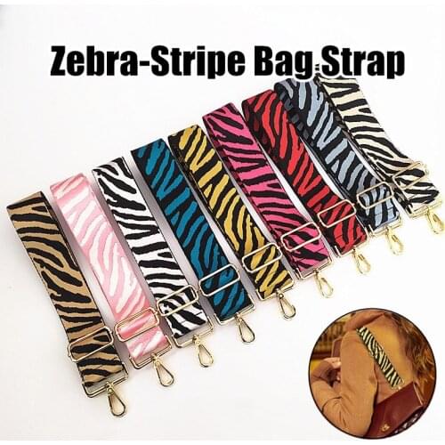 Adjustable DIY Handbags Strap Women Nylon Zebra-Stripe Crossbody Nylon Bag Strap Shoulder Luggage Bag Handles Accessories