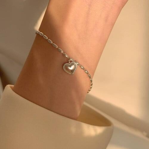 S925 Sterling Silver Bracelet for Women Accessories Rice Grain Love Bracelet Jewelry Wholesale
