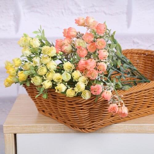 Home Vase Furnishings Simulation Plant Forest Atomization Distressed 5 Claw Small Rose String Restaurant Partition Flower