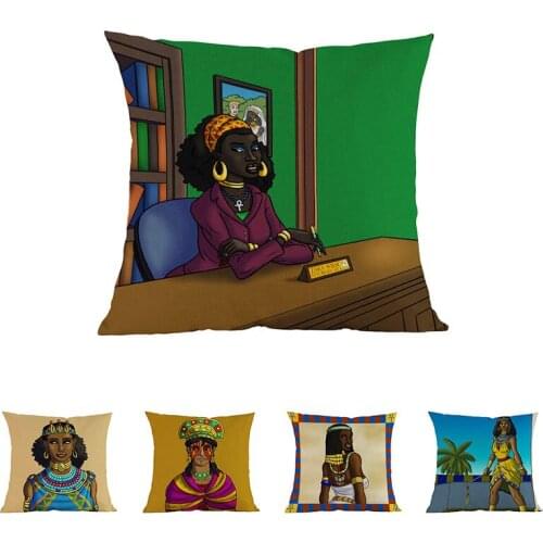 Cartoon character High Quailty Pillow cover African style Decorative Pillows For Couch Cushion Cover For Living Room cojines