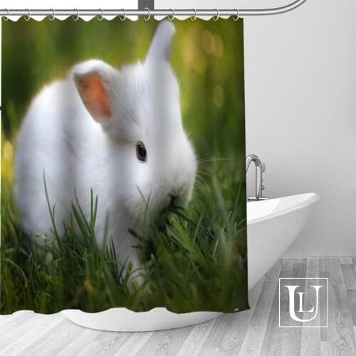 Custom Kiss Rabbit Curtain Fabric Modern Shower Curtain bathroom beautiful Curtains Bath decor Polyester Cloth Waterproof