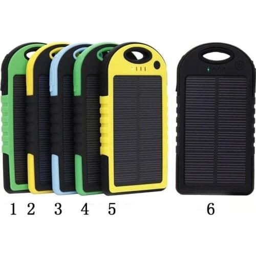 50pcs 5000mAh universal 2USB Port Solar Power Bank Charger External Backup Battery For iPhone iPad Samsung cellpPhone charger