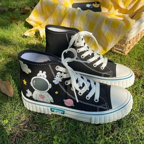 Deeptown Womens Sneakers Kawaii Shoes Anime High Top Harajuku Sports Fashion Casual Flats Running Cute Athletic Dropshipping