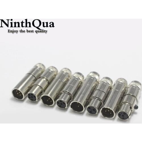 1set Mini XLR 3 4 5 6 Pin Female Plug + Male Socket Small XLR Audio Microphone Connector DIY MIC for Cable Soldered Straight