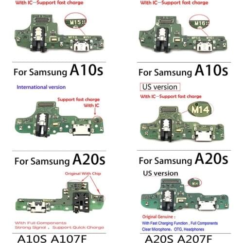 USB Power Charging Port Board Flex Cable Connector Parts For Samsung Galaxy A10S A107F Microphone Mic Module