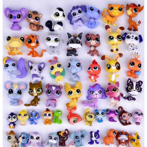 15/Lots rare pet shop toy standing short hair cat figure original kitten husky puppy dog littlest animal collection