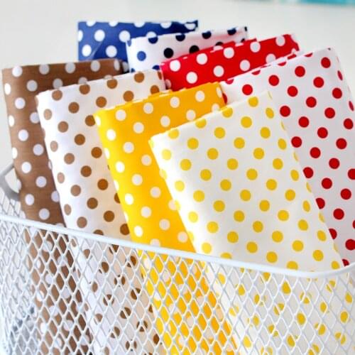 160x50cm Colorful Dot Twill Cotton Sewing Fabric Making Doll Clothes Handmade DIY Bedding Sheet Cloth