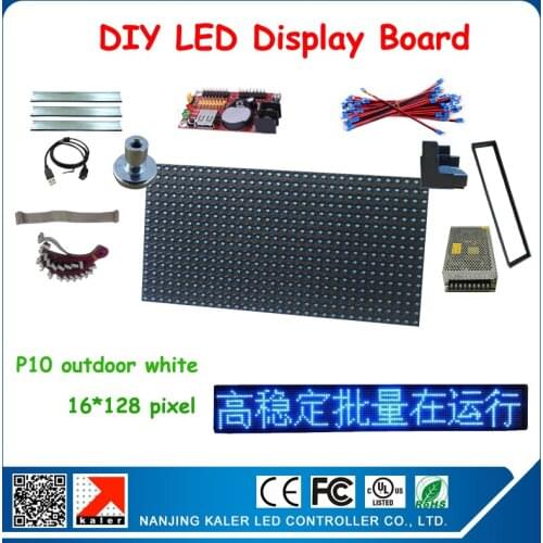24*136cm moving text led sign board support multi-language p10 blue color led display screen with all diy kits installation tips