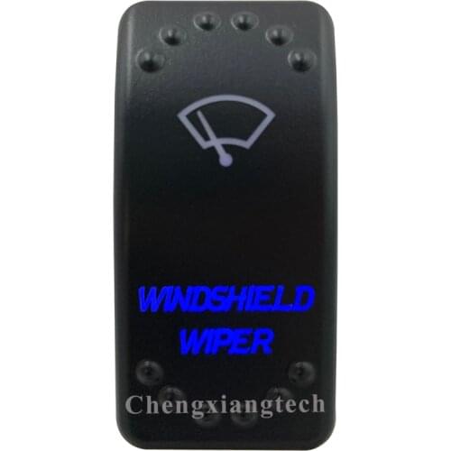 Blue Led Lasor Engraving Windshield Wiper 3 Way Rocker Toggle Button Switch 7 Pins ON OFF ON 12v 24v DPDT for Car Boat Truck