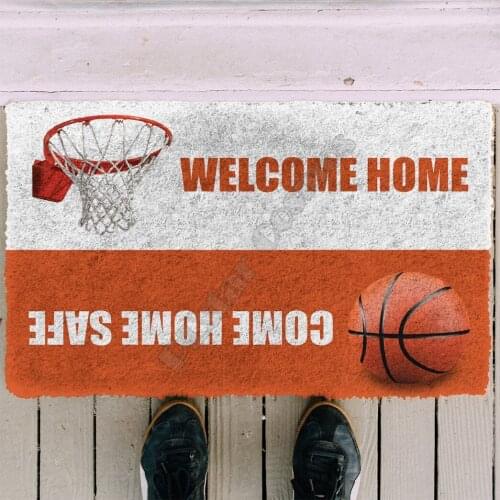 3D Baseketball Welcome Home Custom Doormat Indoor Doormat Non Slip Door Floor Mats Decor Porch Doormat