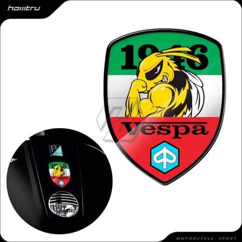 3D Resin Motorcycle Decal 1946 Flag Sticker Case for Piaggio Vespa Sprint GTS GTV LX PX