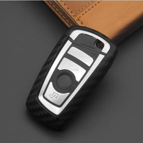 Bilchave Carbon Silicone Remote Car Key Case Cover Fob For BMW 520 525 f30 f10 F18 118i 320i 1 3 5 7 Series X3 X4 M3-M5