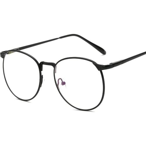 Brightzone Korean Blu-ray Glasses Great Circle Frame Metal Flat Glasses Restoring Ancient Ways People Take Flat Lens