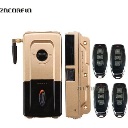 Wireless Intelligent Remote Control Lock Anti-theft Lock For Invisible Lock Electric Door Lock Smart Warded Lock with 4 remoter