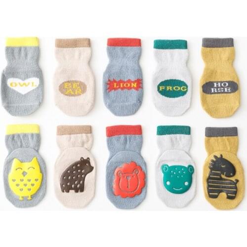 21New Winter Children Socks Soft Combed Cotton Cartoon Animal Silicone Anti-slip Floor Socks Newborn Baby Boy Girl Toddler Socks