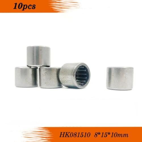 Free shipping 10Pcs HK081510 HK0810 8*15*10mm TA810 TA0810 Drawn Cup Type Needle Roller Bearing 8 x 15 x 10mm