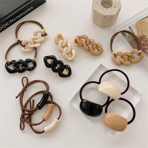 Korea Women New Hair Ropes Temperament Hair Bands Elastic Rubber Band Ponytail Holder Gum for Hair Ties Scrunchies Hairband