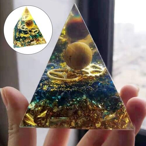 Crystal Pyramid for Emf Protection - Yoga Meditation Pyramids/Crystal Chakra Home Living Room Bedroom Statues Decors