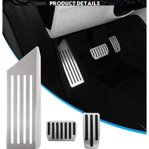 3pcs Vehicle Stainless Steel Rest Brake Pedal Covers for Tesla Model 3 19-21