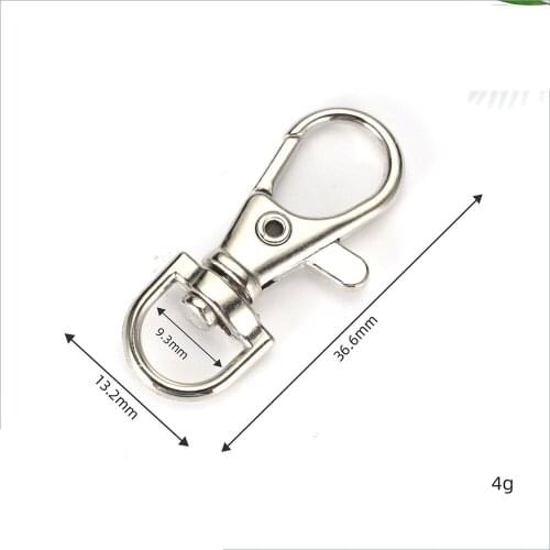 50pcs Metal Carabiner Clip Swivel Trigger Dog Buckle Keyring Key Chain Ring Snap Hook Bag Strap Hardware DIY Craft Lobster Clasp