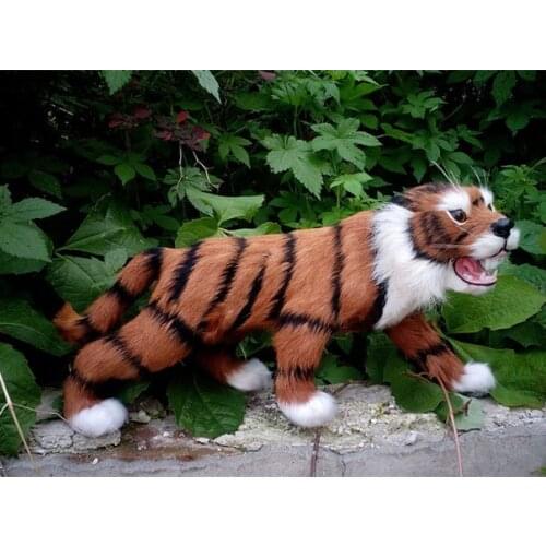 Simulation cute tiger 36x17cm model polyethylene&furs tiger model home decoration props ,model gift d426