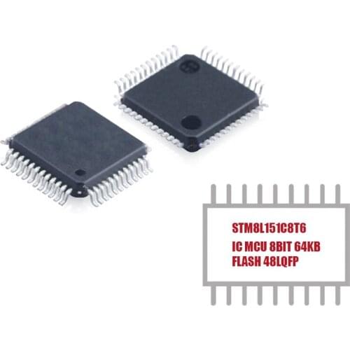 MY Group Asia 1PCS STM8L151C8T6 IC 8-Bit 16MHz 64KB (64K x 8) FLASH 48-LQFP (7x7) STM8 Series Microcontroller