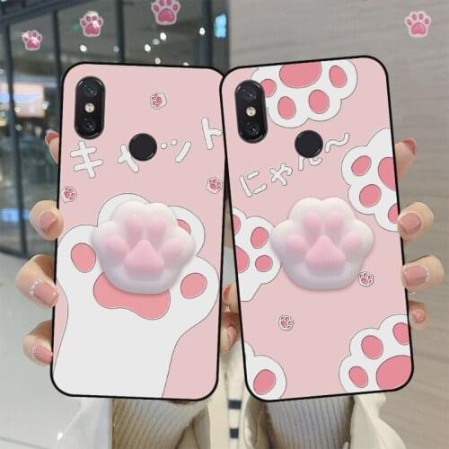 Squishy Toy Phone Case For XiaoMi Mi Mix 2 2S 3 Mix2 Finger Pinch Cute Cat Silicone Cover For Xiaomi Mi Max 2 3 Pro