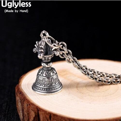 Uglyless Can Ring Exorcism Bell Pendants for Men Vulcanized Thai Silver 925 Silver Necklaces NO Chains Fairy Tale Gifts Jewelry