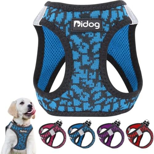 No Pull Mesh Dog Harness Nylon Pet Puppy Cat Harness Reflective Adjustable for Small Medium Dogs French Bulldog Pug