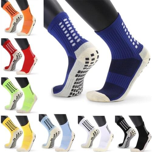 New Mens Socks Sports Point Rubber Socks Thick Towel Bottom Tube Non-Slip Football Basketball Socks Running Fitness
