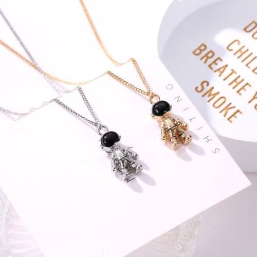 2021 New Hip Hop Long Necklace For Men Women Street Style Fashion Creative Astronaut Metal Pendant Necklace Lovers Jewelry