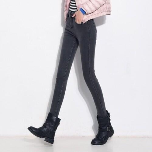 New Winter Thick Fleece Jeans Women High Waist Slim Warm Elasticity Pencil Pants 2021 Fashion Skinny Plus Velvet Denim Trousers