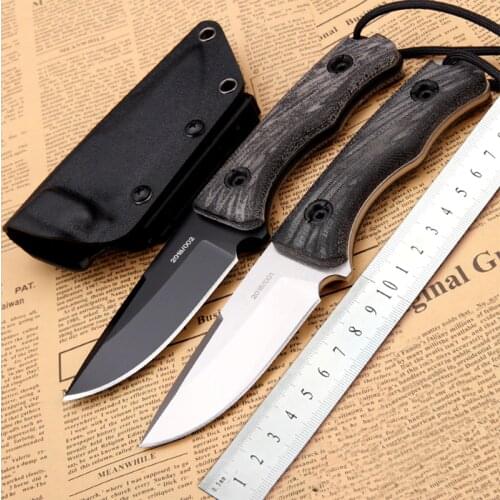 Sharp outdoor knife Handmade D2 steel Hunting Knife Camping Survival Knife Fixed Blade Tactical Knife linen handle