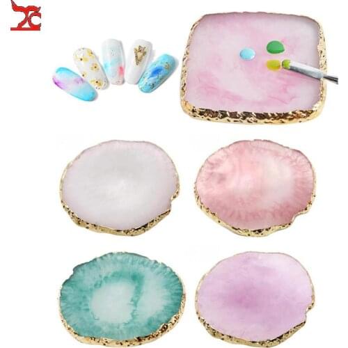 Nature Resin Stone Palette Color Showing Shelf Jewelry Trays Painting Art Desing Drawing Tips Gel Manicure Polish Display 4Color