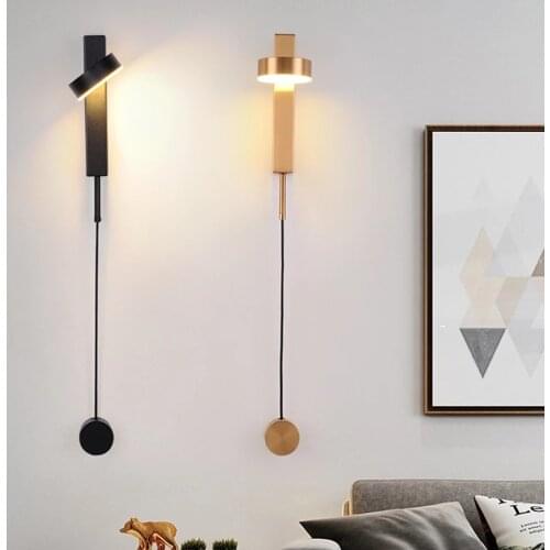 9W Nordic Dimmable LED Wall Lamp Bedside Sconce Light Gold Adjustable Rotatable Wall Light For Study Office Cafe Restuarant