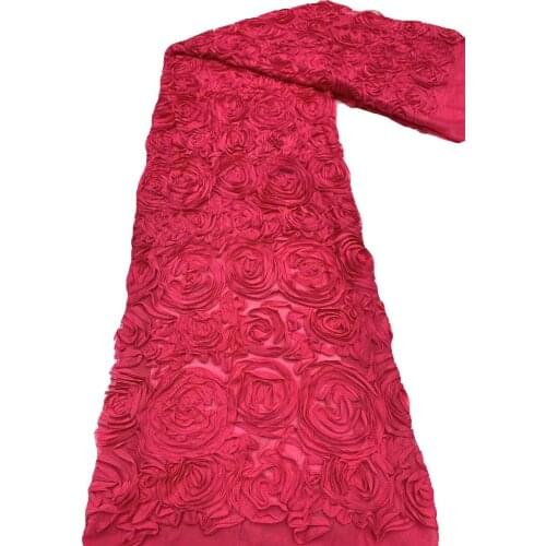 Multicolor Lace Fabric Rose Applique Craft Tulle Embroidery Sewing Designer DIY Evening Party Wedding Dress 5 Yards Wholesale