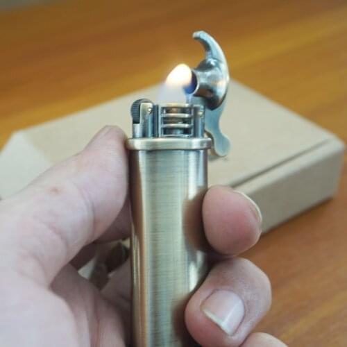 Retro Free Fire Torch Lighter Grinding Wheel Flint Brass Kerosene Gas Compact Lighter Cigarette Gasoline Windproof Gadgets Gift
