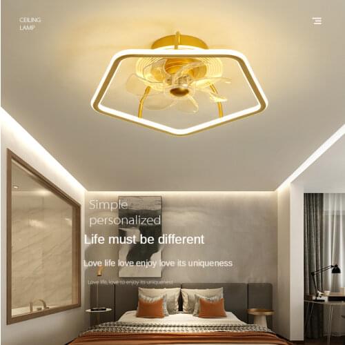 Nordic Ceiling Fan Light Ultra-thin Simple Electric Fan Light Bedroom Home Dining Room Integrated Ceiling Fan Light