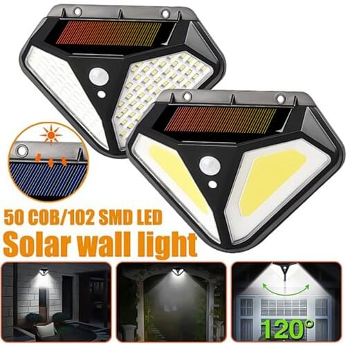 Solar Light Outdoor Motion Sensor 102LED/50COB Outdoor Lighting Wall Lamps Waterproof Solar Street Lights For Garden Balcony
