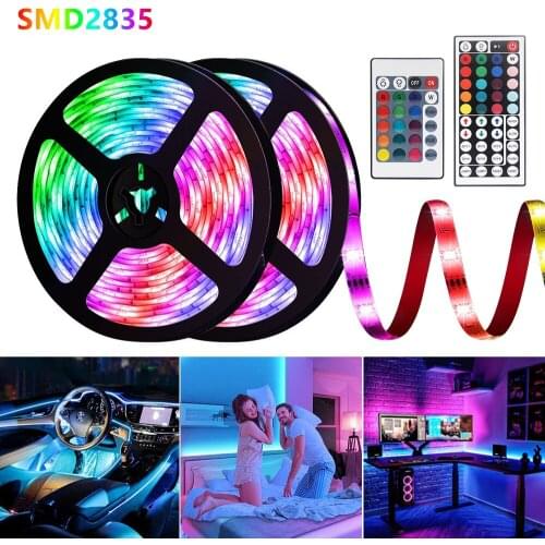 RGB LED Light Strip 2835 Flexible Lamp Ribbon DIY LED Strip rgb Light Tape Waterproof Colorful TV Background Lighting Decoration
