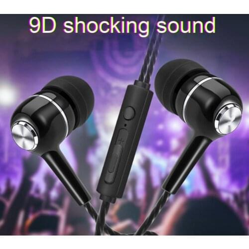 S12 Universal 3.5mm Sport Heavy Bass Earphones In-Ear Wired Earbuds with Mic for Smartphones