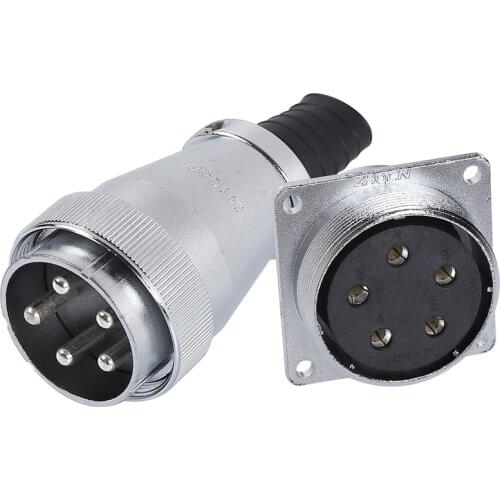 ZHQCN WS48 TQ+Z 50A 100A Wiring Male Female Plug Socket Screw Locking Electrical Waterproof M48 Connector 5 7 20 27 38 42 Pin