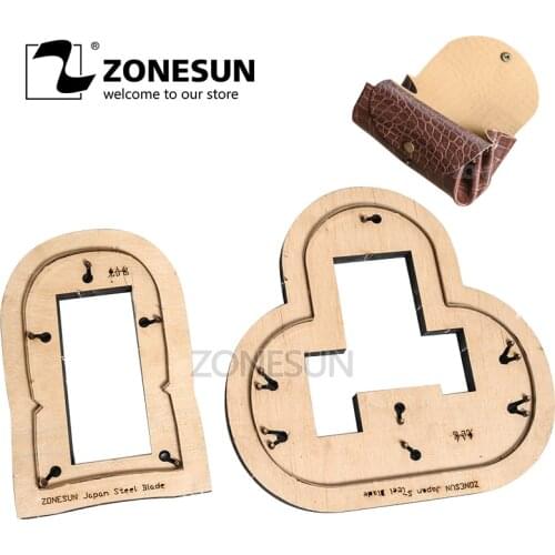 ZONESUN two-in-one coin purse pouch Customized leather cutting die handicraft tool punch cutter mold DIY paper wallet cut die