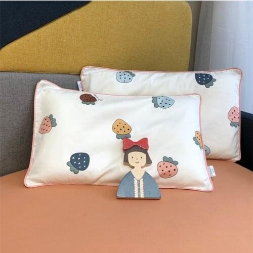 60s long-staple cotton soft cotton pillowcase for children Tyrannosaurus duck carrot strawberry adult bedroom pillowcase 1PC