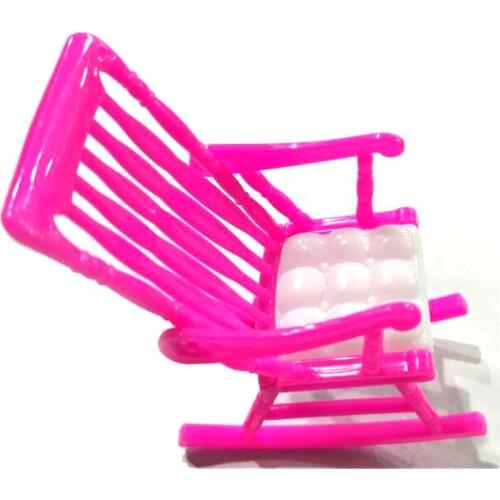 1pc Miniature Doll Rocking Chair Doll House Play House Accessories Gift Toy For Girl 7.5*4.5*9.5cm