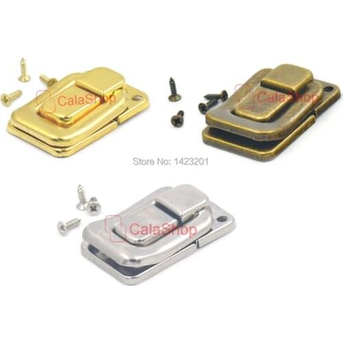 10 Pcs / Lot 40mmx27mm Suitcase Bag Cases Lock Catch Latch Metal For Closure Purse Boxes Suitcase Buckles with screws