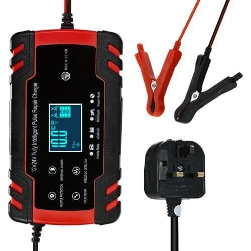 12V 24V Pulse Repairing Charger with LCD Display Motorcycle & Car Battery Charger AGM GEL WET Lead Acid Battery Charger